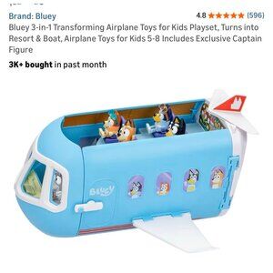 Bluey 3-in-1 Transforming Airplane Toys for Kids Playset